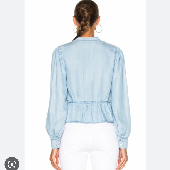 Frame Denim Double Pocket Peplum Blouse - Picture 3 of 5